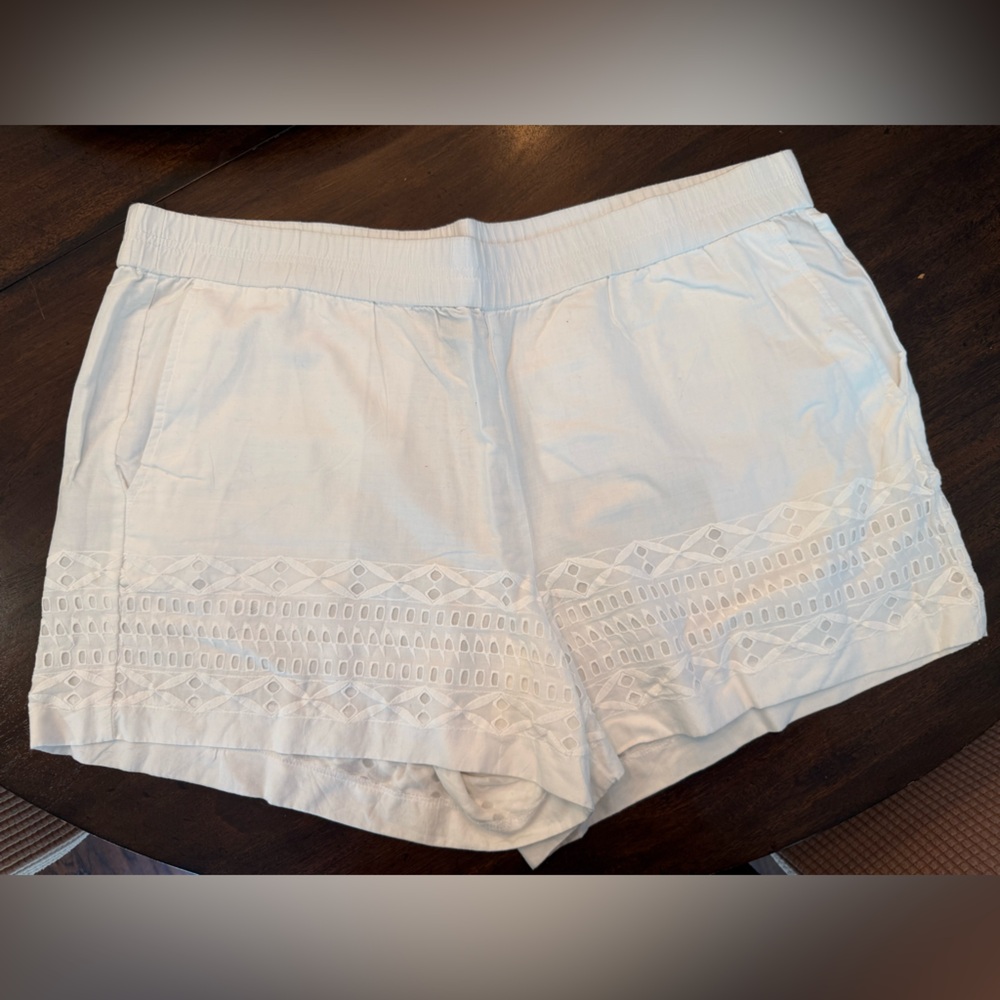 J. Crew White Women's Embroidered Cotton Shorts
